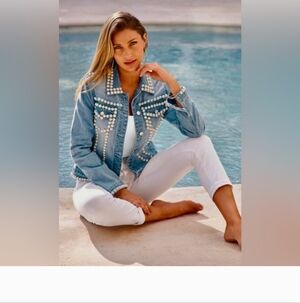 Pearl Embellished Denim Jacket